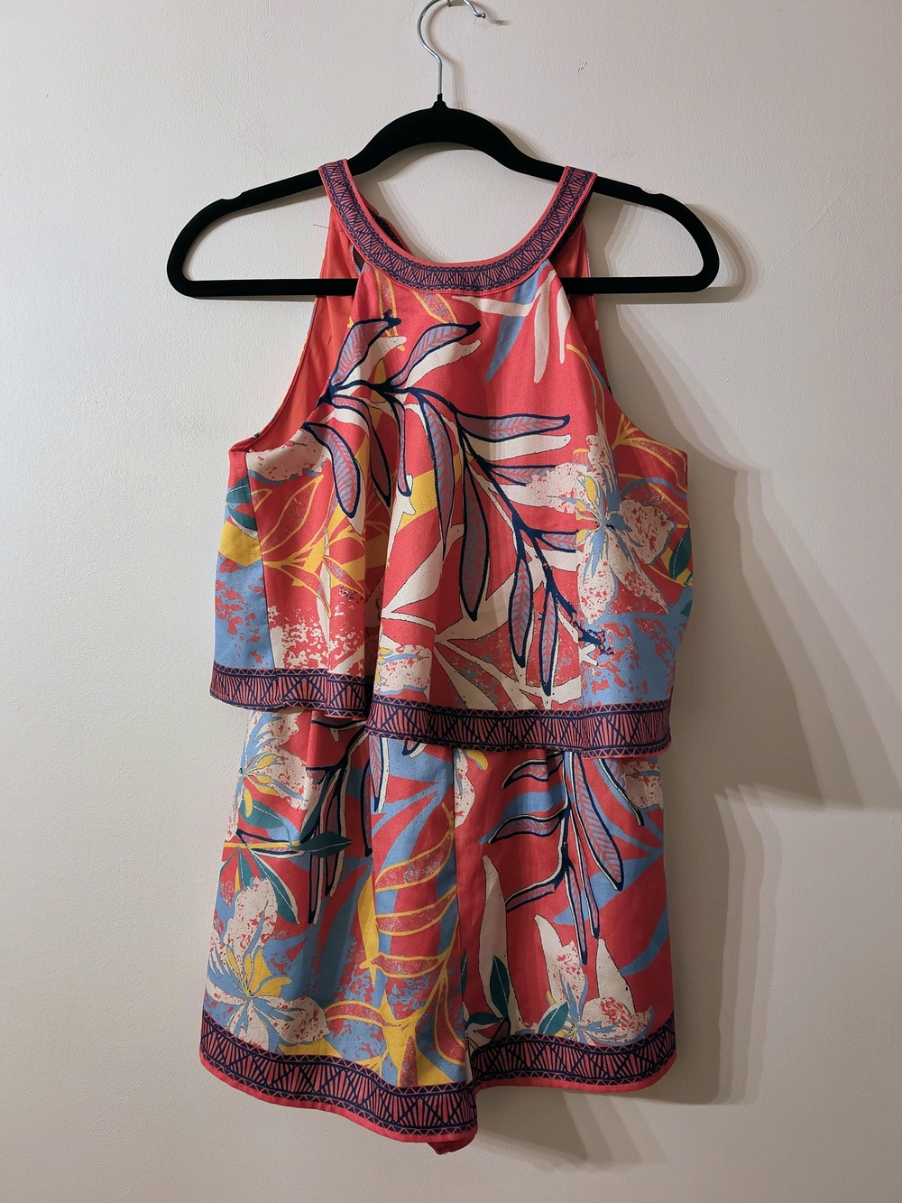 Flying Tomato Coral Multi Floral Halter Dress